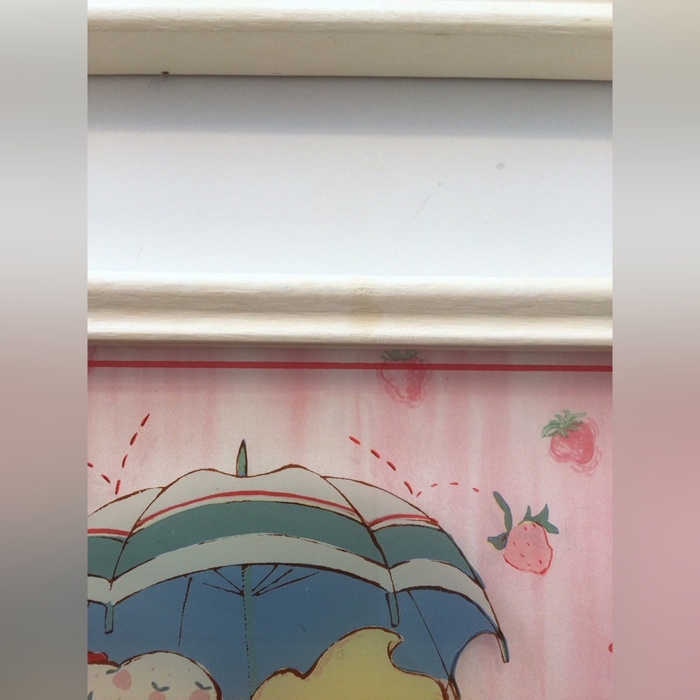 Set 4 Vintage Strawberry Shortcake Reverse Painted Glass Pictures 1980 ORIGINALS - Picture 8 of 14